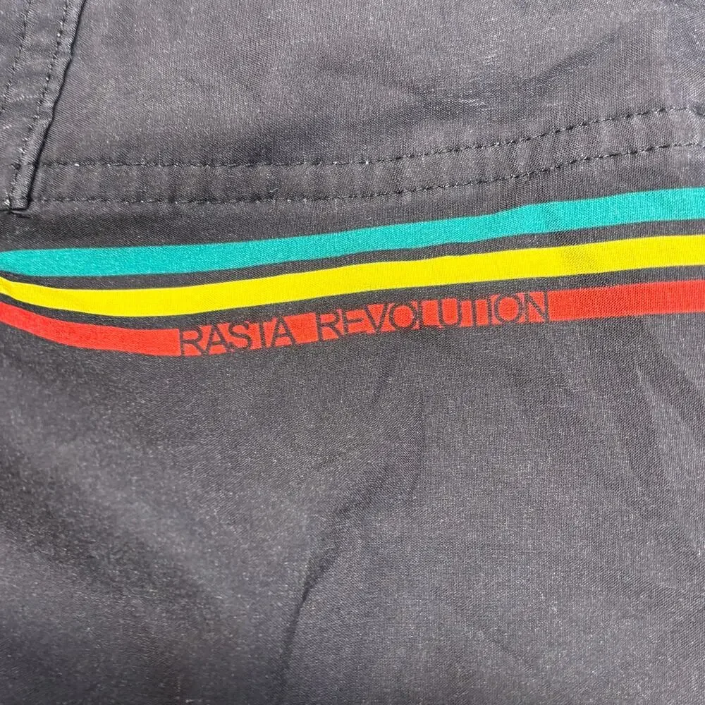 Billabong x Bob Marley Boardshort 30 Mens Black Striped Rasta Recycler Series